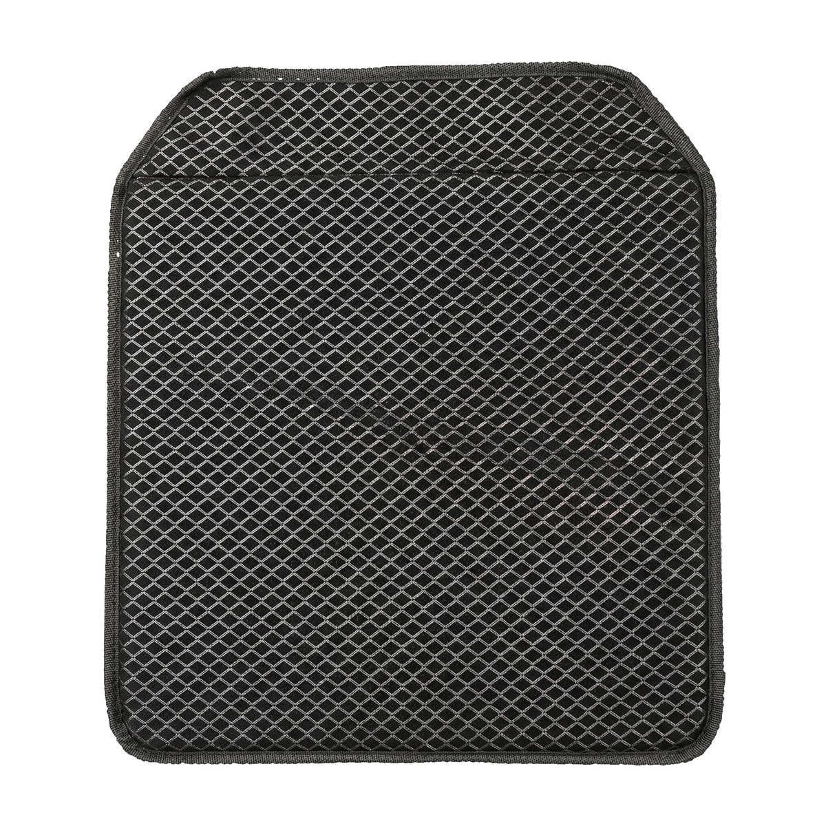 Gray mesh car seat cover on a light gray background