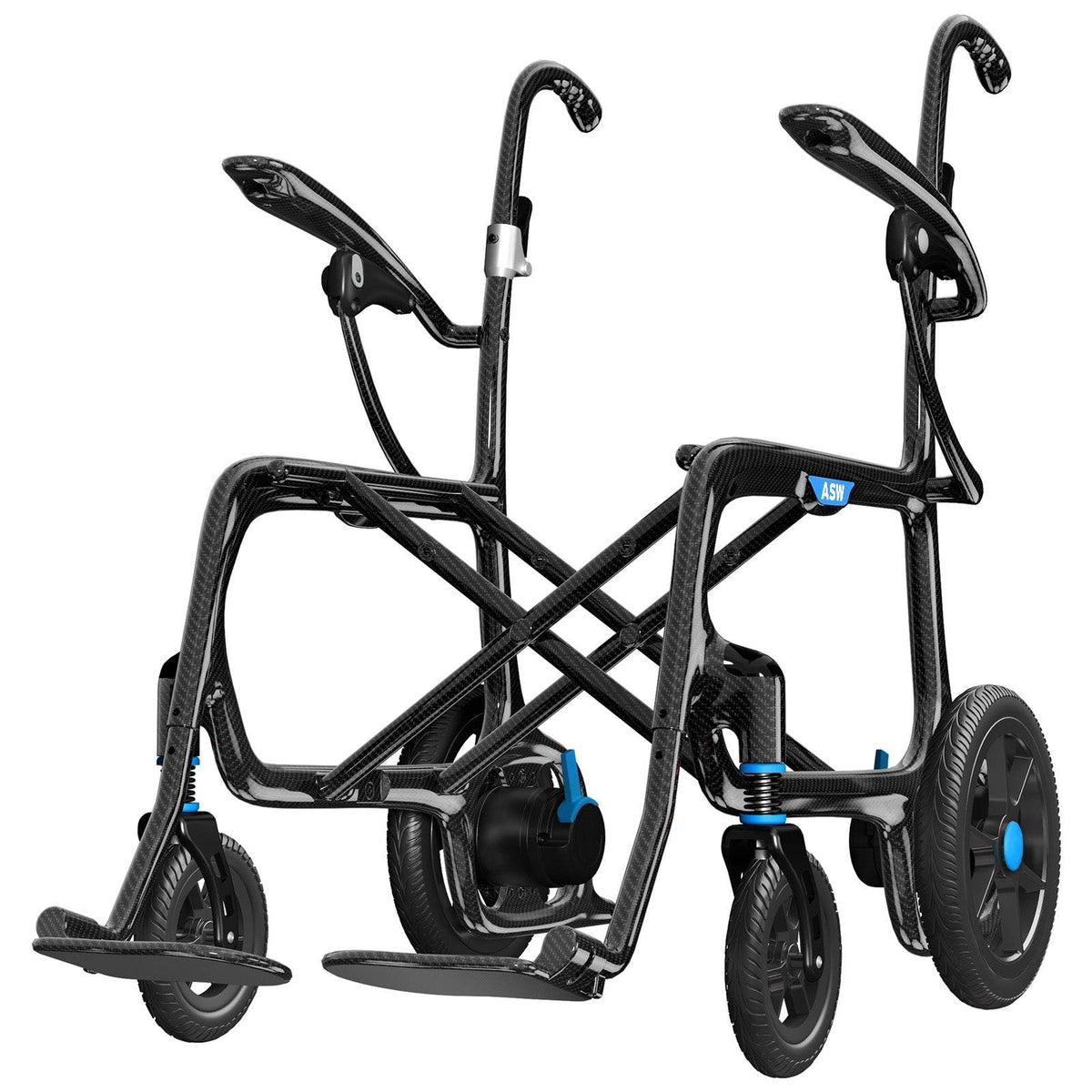 Electric wheelchair frame and structure without seat