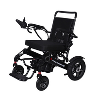 Heavy Duty folding electric wheelchair by All Star Wheelchairs, front three-quarter view