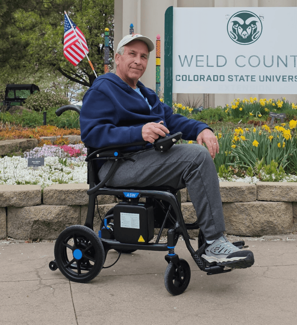 Seniour Man siting on a wheelchair